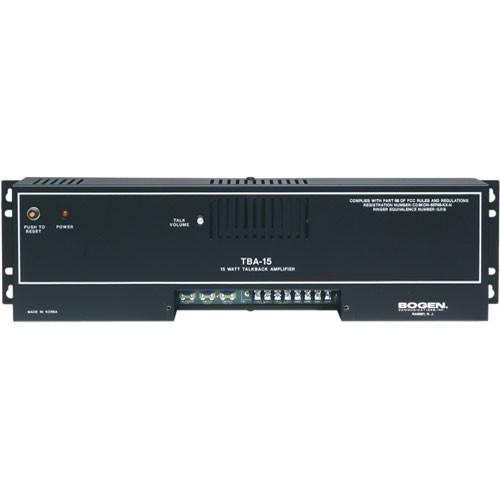 Bogen TBA15 - Two-Way Talkback Amplifier (15W)