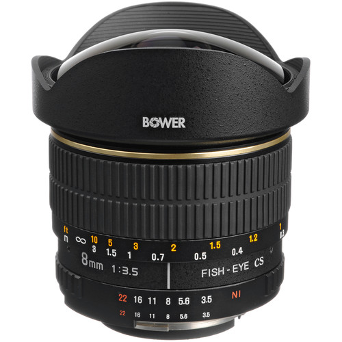 Bower SLY 358N 8mm f/3.5 Fisheye Lens for Nikon APS-C Cameras