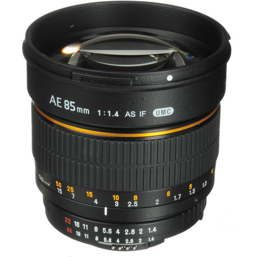 Bower 85mm f/1.4 Aspherical Lens with Focus Confirm Chip for Nikon