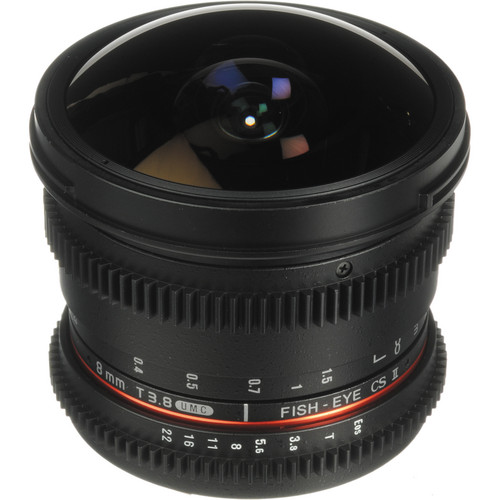 Bower 8mm T/3.8 Fisheye HD Cine Lens for Canon DSLR Mount