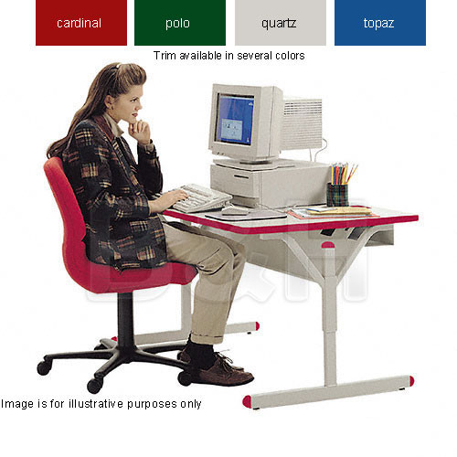 Bretford Connections Adult Height-Adjustable Work Center (Cardinal Red Trim)