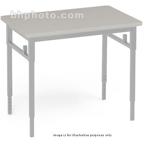 Bretford Quattro Student Classroom Desk-36 x 24 x 24-32"(Grey Mist )