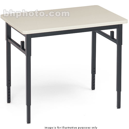 Bretford Quattro Student Classroom Desk-36 x 24 x 24-32"(Grey Mist with Black Base)