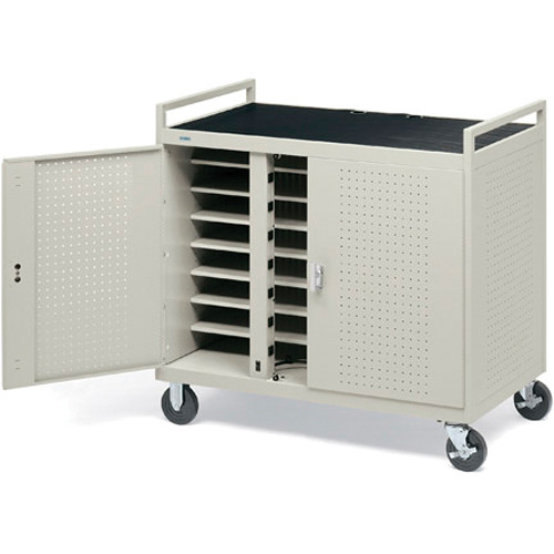 Bretford Laptop Computer Storage Cart for 24 Units w/ 2 14-Outlet Elec. Units on the Front [FULLY ASSEMBLED]