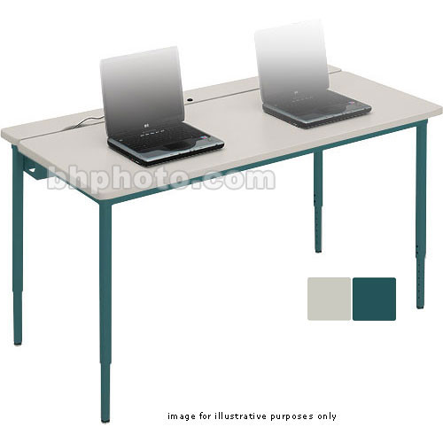 Bretford Quattro Voltea Computer Table-60 x 30" (Grey Mist with Polo Trim)