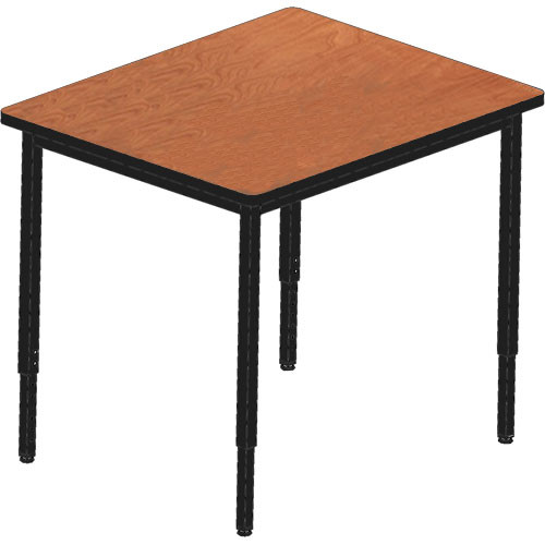 Bretford 36" Square Quattro Work & Utility Table - Cherry w/ Black