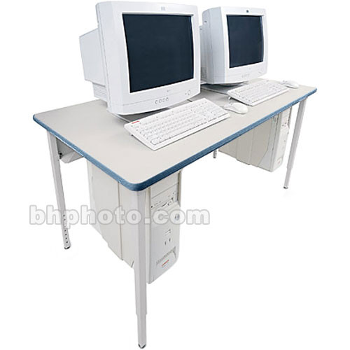 Bretford 36 x 24" Quattro Computer Table - Gray w/ Topaz