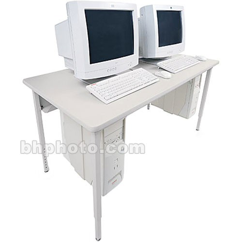 Bretford 84 x 24" Quattro Computer Table - Gray w/ Quartz