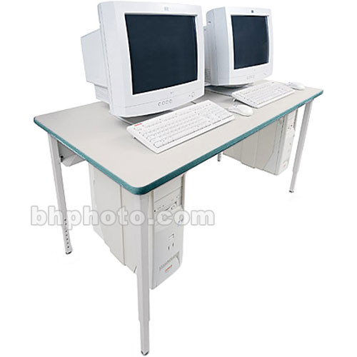 Bretford 36 x 30" Quattro Computer Table - Gray w/ Polo