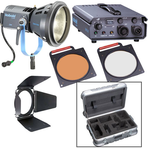 Bron Kobold DW200 Open Face HMI AC Kit with Flight Case (90-265 VAC)