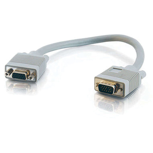 C2G 1' (0.3 m) HD15 SXGA Male-Female Monitor Extension Cable (Grey)