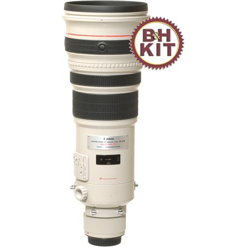 Canon 500mm f/4L IS USM AF Lens with LensCoat Lens Cover & Hoodie (Black)