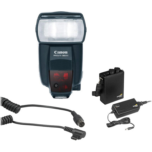 Canon 580EXII Flash With Mini Litetrek Battery and Cable Kit
