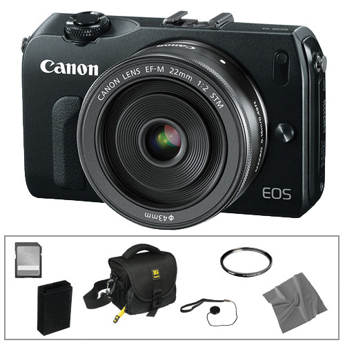 Canon EOS-M Mirrorless Digital Camera with EF-M 22mm f/2 STM Lens Basic Kit (Black)