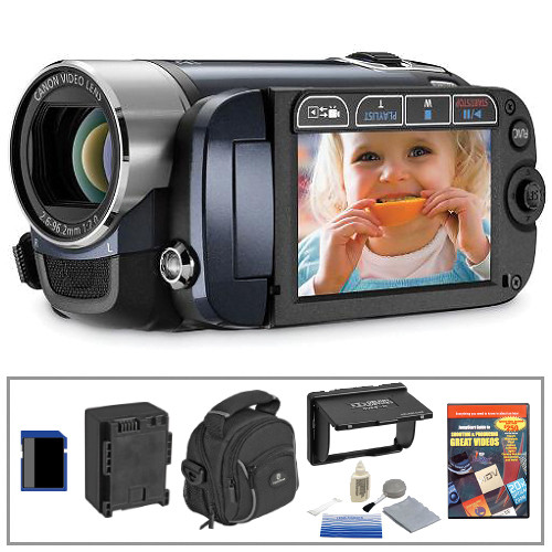 Canon FS200 Flash Memory Camcorder Basic Kit (Evening Blue)