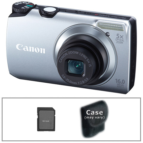 Canon PowerShot A3300 IS Digital Camera with Basic Accessory Kit (Silver)