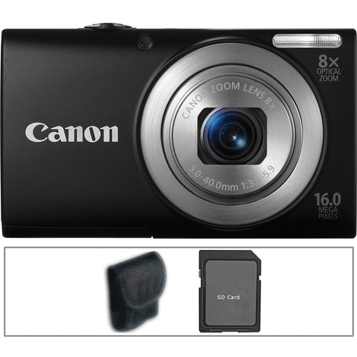 Canon PowerShot A4000 IS Digital Camera with Basic Accessory Kit (Black)