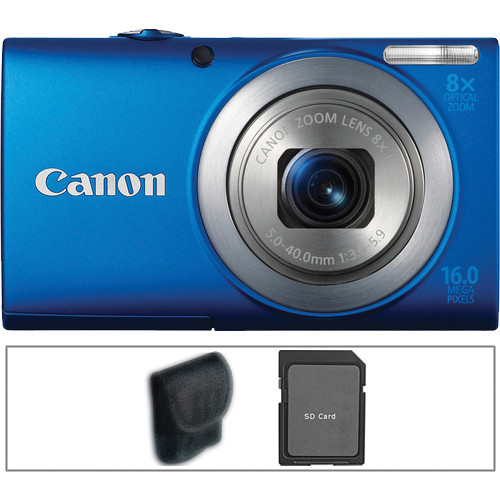 Canon PowerShot A4000 IS Digital Camera with Basic Accessory Kit (Blue)