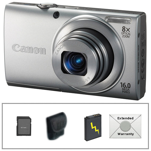 Canon PowerShot A4000 IS Digital Camera with Deluxe Accessory Kit (Silver)