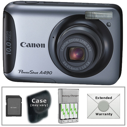 Canon PowerShot A490 Digital Camera with Deluxe Accessory Kit