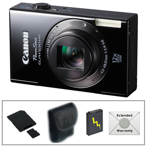 Canon PowerShot ELPH 530 HS Digital Camera (Black) with Deluxe Accessory Kit