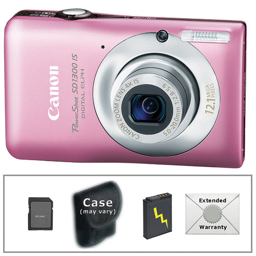 Canon PowerShot SD1300 IS Digital ELPH Camera w/Deluxe Accessory