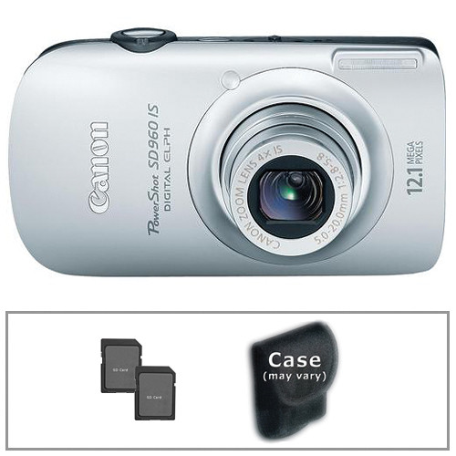 Canon PowerShot SD960 IS Digital Camera (Silver) with Basic Accessory Kit