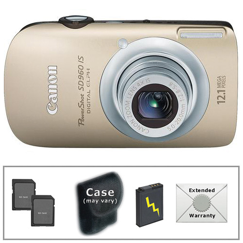 Canon PowerShot SD960 IS Digital Camera (Gold) with Deluxe Accessory Kit