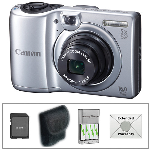 Canon PowerShot A1300 Digital Camera with Deluxe Accessory Kit (Silver)