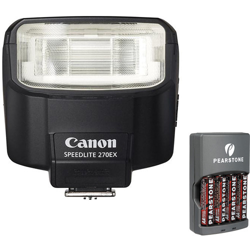 Canon Speedlite 270EX Flash With 4-Hour Battery Charger Kit
