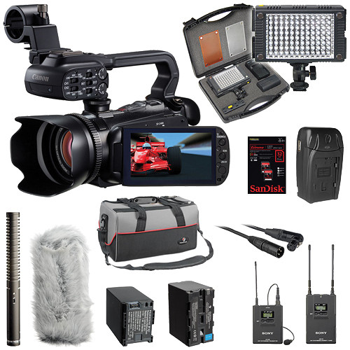 Canon XA10 Wedding Kit with Mics / Batteries / SD Cards / Light