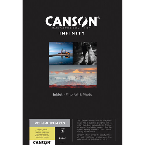 Canson Infinity Velin Museum Rag Paper (250 gsm, 8.5 x 11", 25 Sheets)