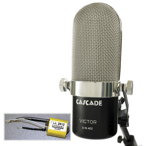 Cascade Microphones Victor Long Ribbon Microphone (Black/Silver, Lundahl LL2913 Transformer)