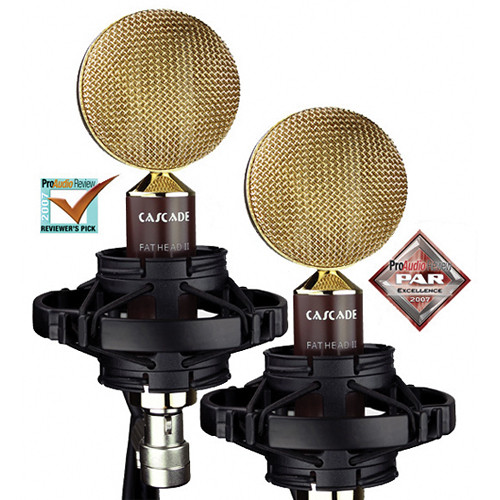 Cascade Microphones FAT Top II Ribbon Microphones (Pair, Brown Body and Gold Grille, Stock Transformer)