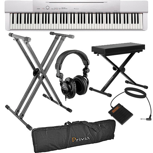Casio PX-150 88-Key Piano Essentials Bundle (White)
