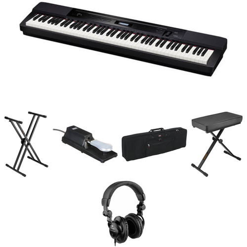 Casio PX-350 88-Key Piano Essentials Bundle (Black)