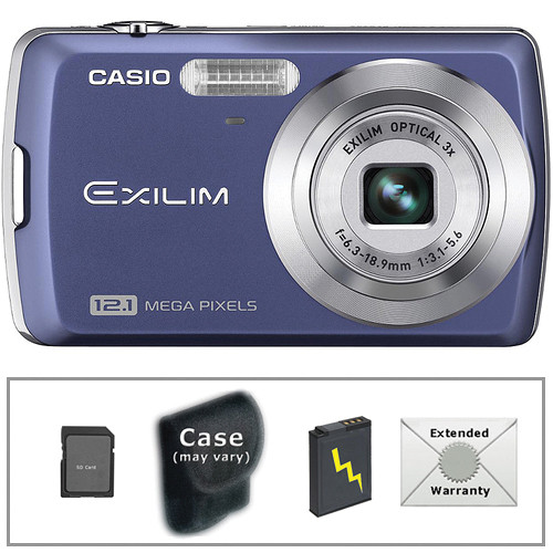 Casio Exilim EX-Z35 Digital Camera with Deluxe Accessory Kit (Blue)