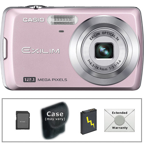 Casio Exilim EX-Z35 Digital Camera with Deluxe Accessory Kit (Pink)