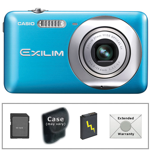 Casio Exilim EX-Z800 Digital Camera with Deluxe Accessory Kit (Blue)