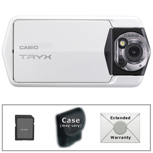 Casio TRYX Exilim Digital Camera with Deluxe Accessory Kit (White)