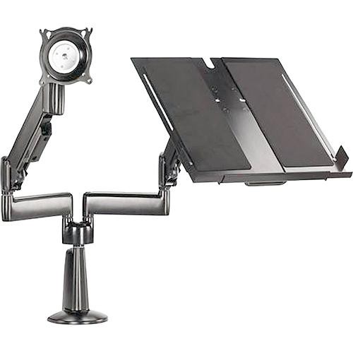 Chief KGL220 Height-Adjustable Monitor/Laptop Dual Arm Desk Mount (Silver)