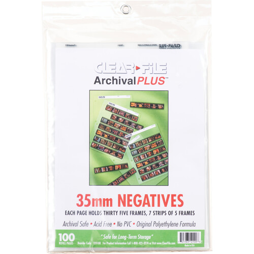 ClearFile Archival-Classic Storage Page for Negatives, 35mm - 100 Pack