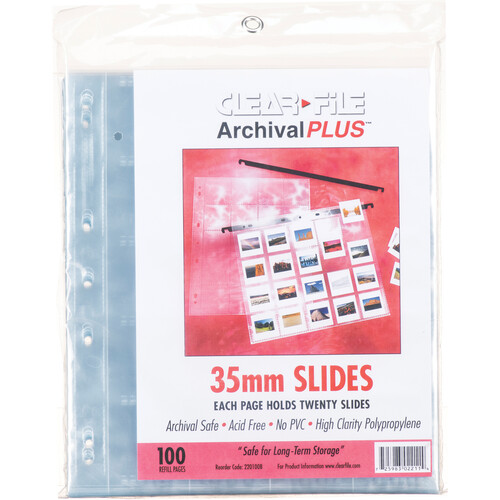 ClearFile Archival-Plus Slide Page, 35mm - 100 Pack