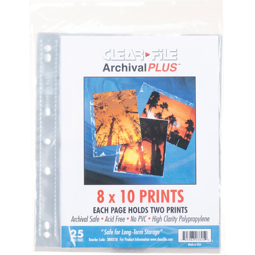 ClearFile Archival-Plus Print Page, Holds Two 8 x 10" Prints - 25 Pack