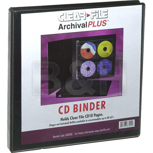 ClearFile Archival CD Storage Binder without Pages - Black