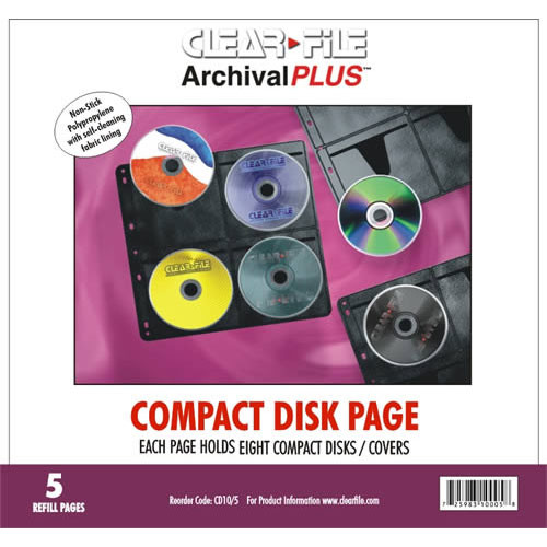 ClearFile Archival PLUS CD/DVD Page - 5 Pack