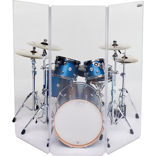 ClearSonic A5 3-Section Acrylic Drum Shield with Flexible Full-Length Hinges and Cable Cutouts