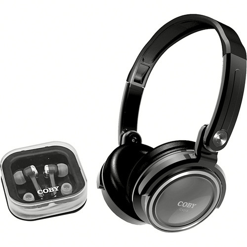 Coby CV215 Jammerz On-Ear and In-Ear Headphone Set (Silver)