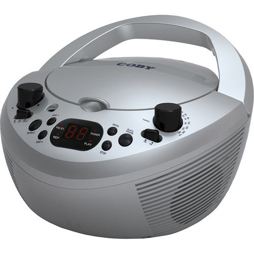 Coby CXCD251 Portable CD Player with AM/FM Stereo Tuner (Silver)