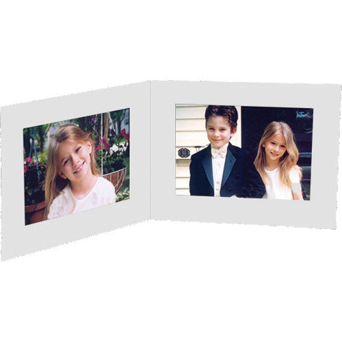 Collector's Gallery White Double View Portrait Folder without Foil border for 4 x 6" Print, Model PF5412-64 (Landscape Format)
